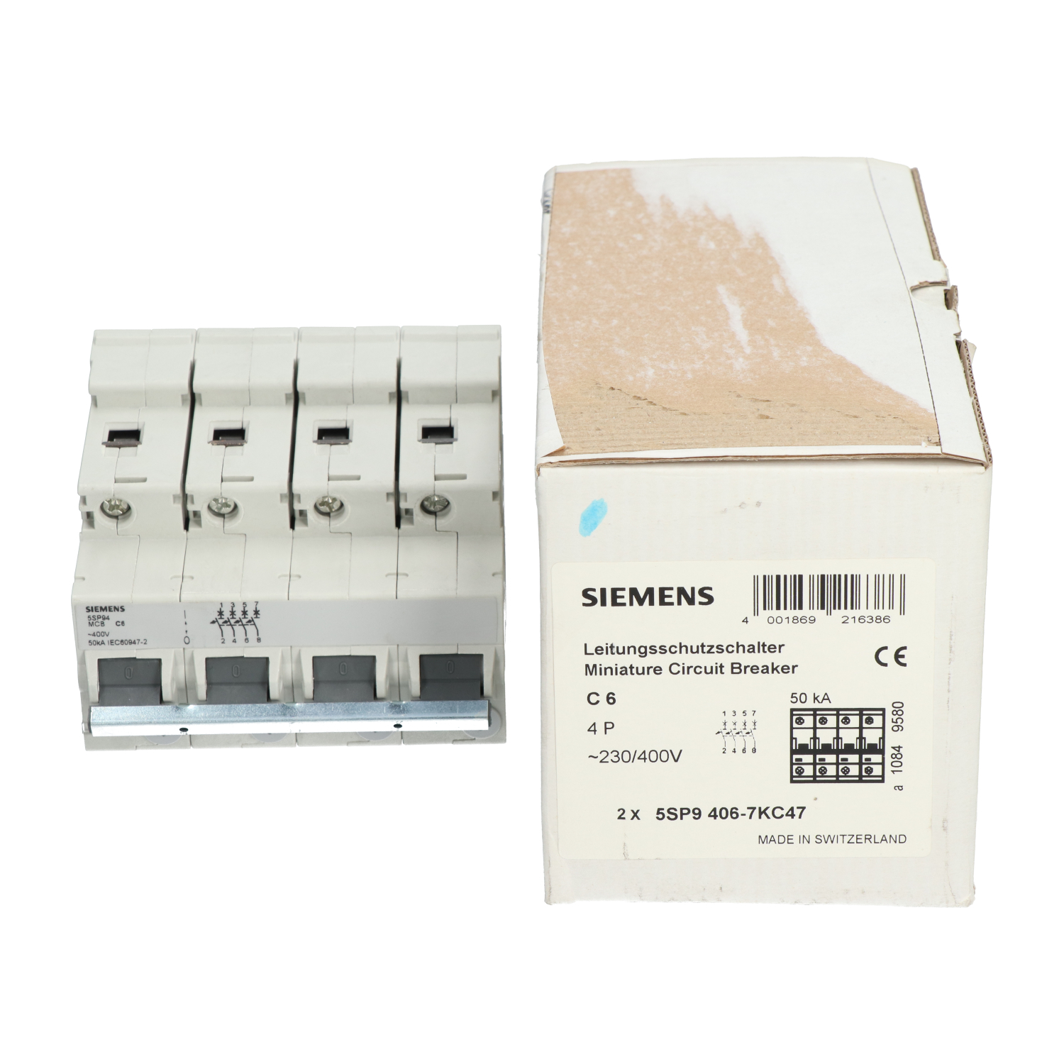 Siemens 5SP9406-7KC47 Miniature Circuit Breaker 4P New NFP