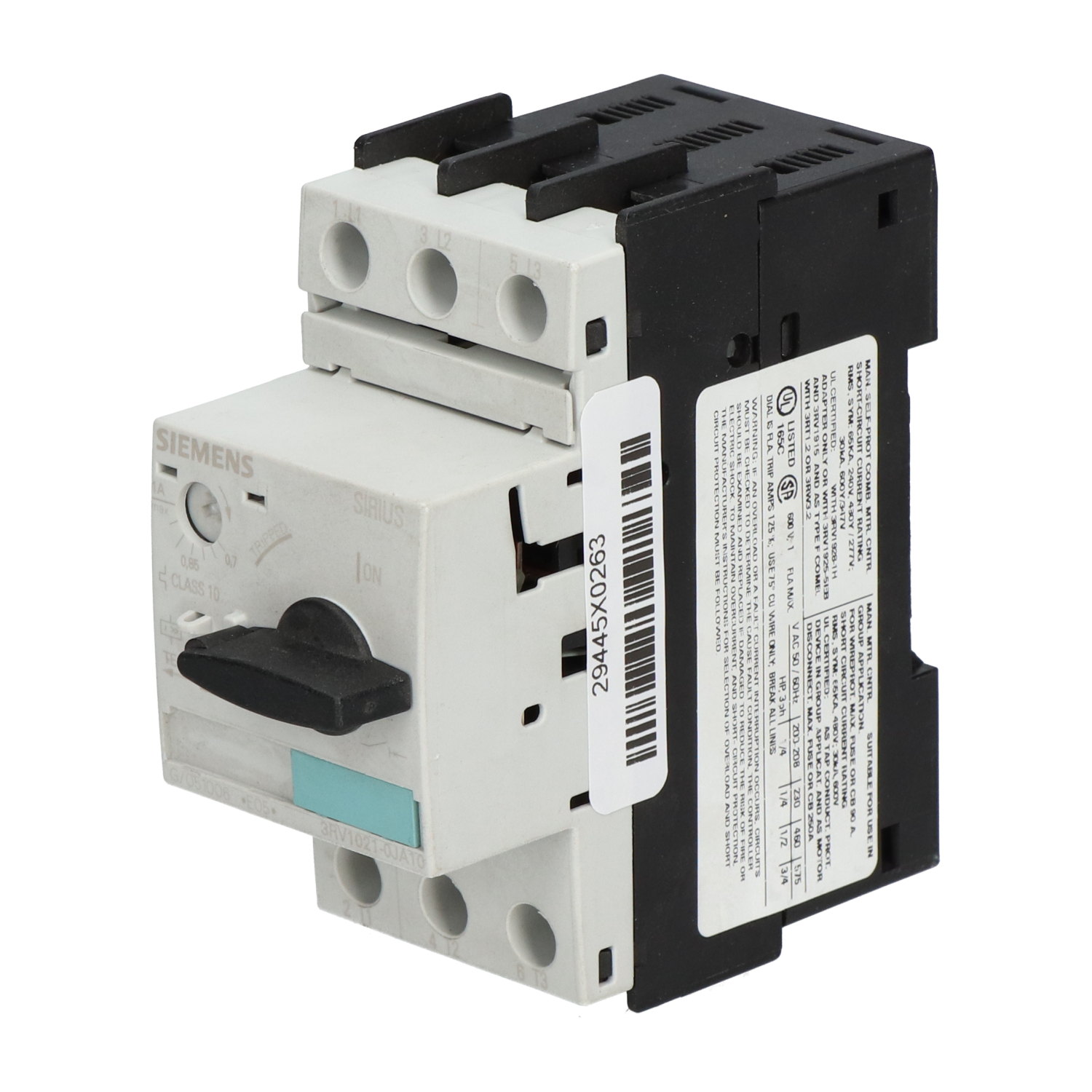 Siemens 3RV1021-0JA10 Circuit Breaker For Motor Protection Used UMP