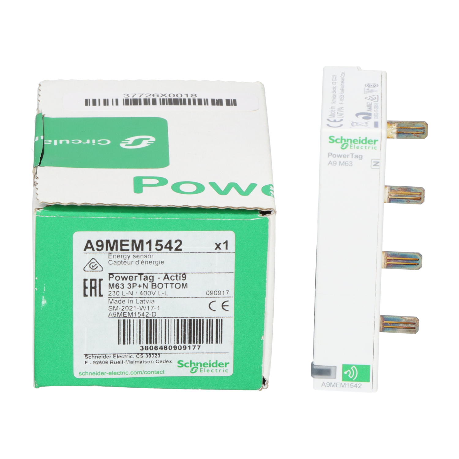 Schneider Electric A9MEM1542 PowerTag Monoconnect Energy Sensor 63A 3P+N New NFP