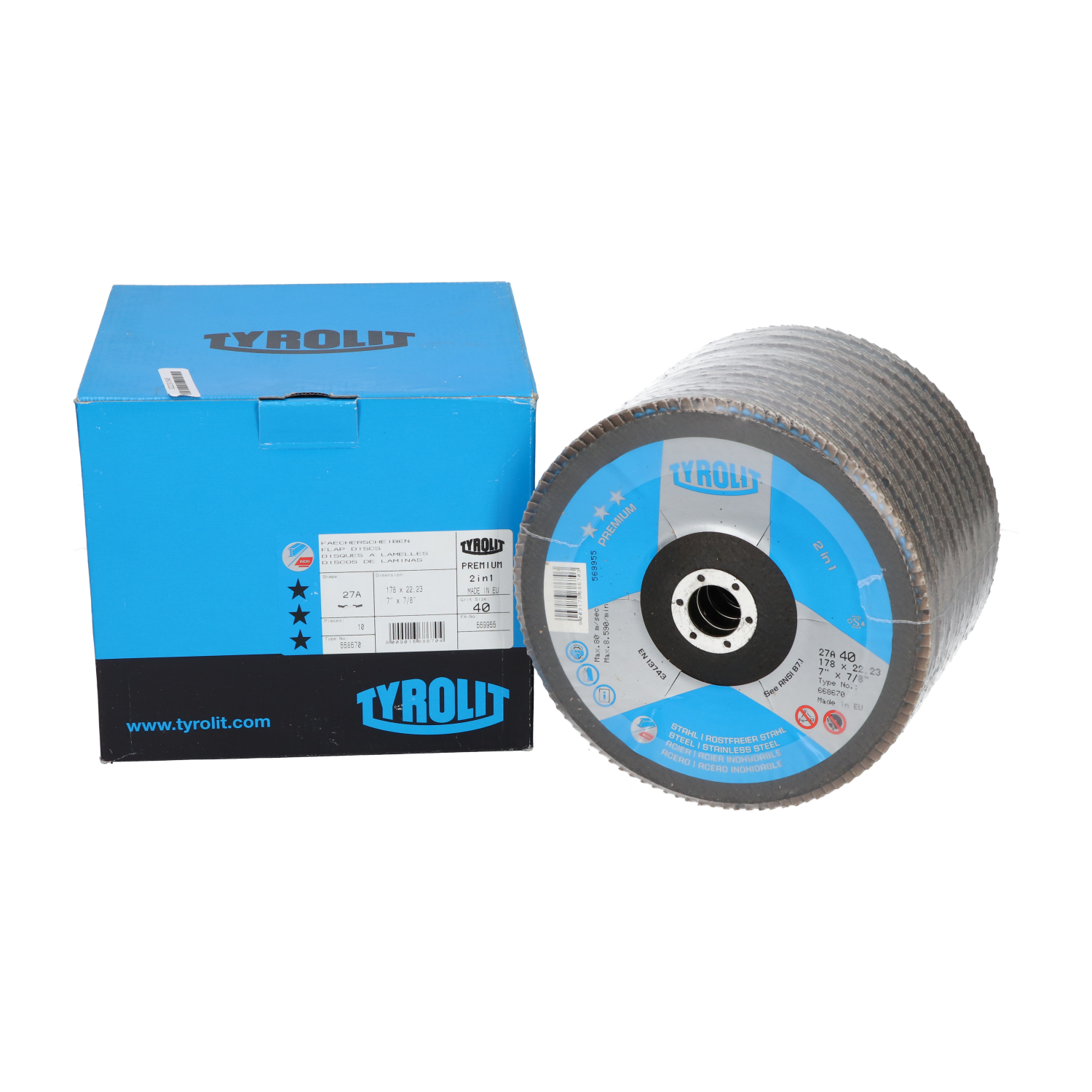 Tyrolit 668670 Flap Disc 178x22,23 New NFP Sealed (10pcs)