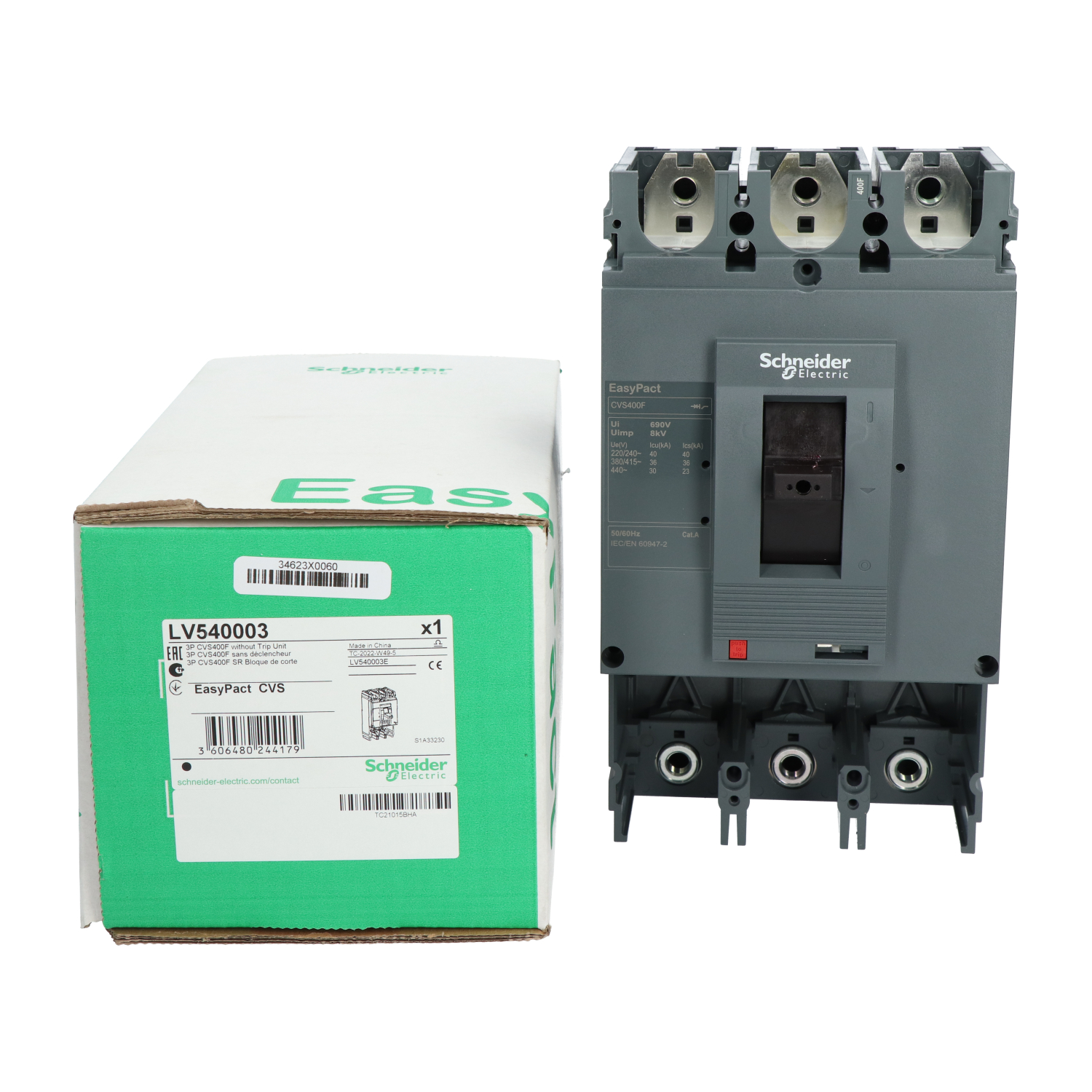 Schneider Electric LV540003 EasyPact CVS400F 3P Circuit Breaker New NFP
