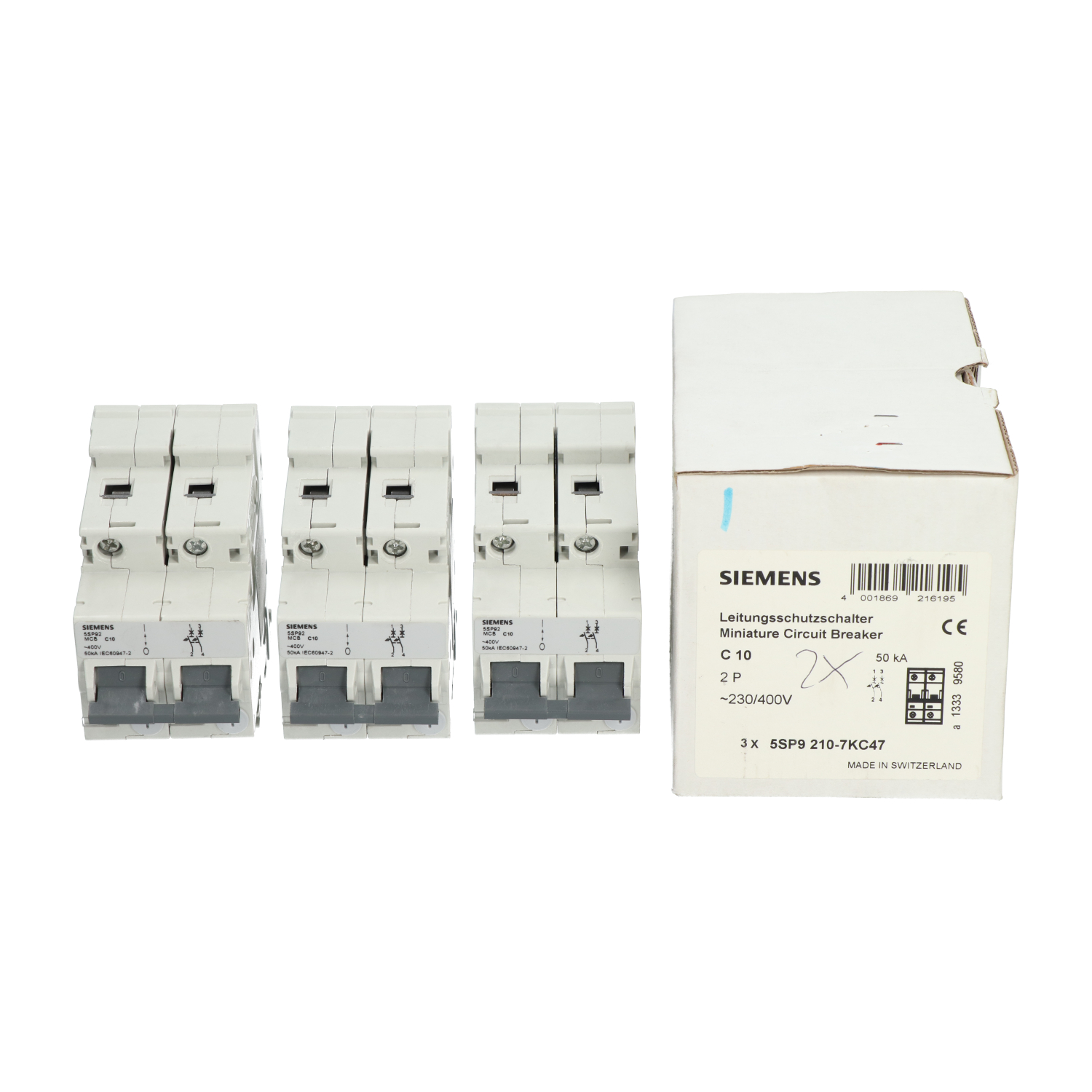 Siemens 5SP9210-7KC47 Miniature Circuit Breaker 2P New NFP (3pcs)