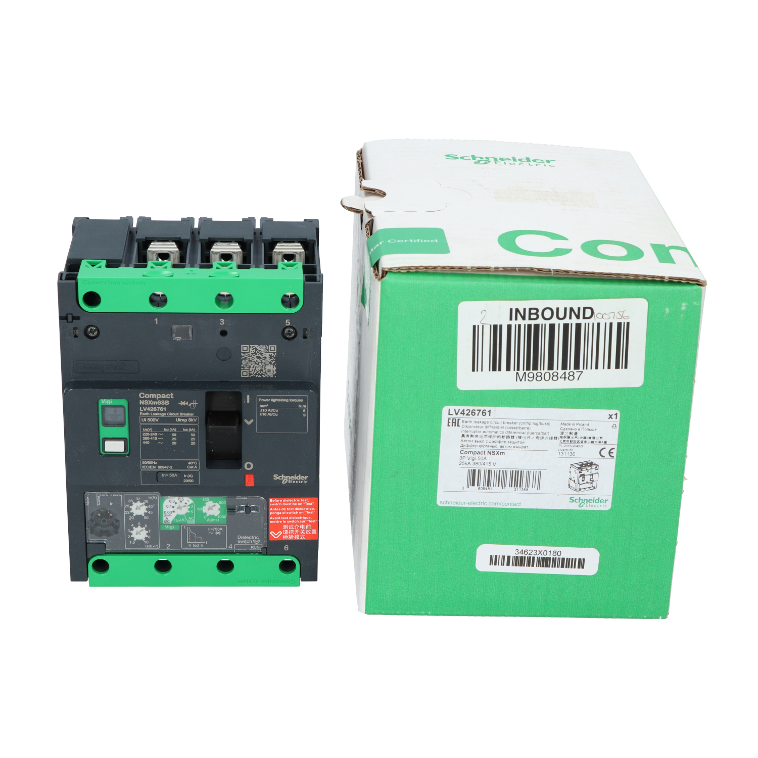 Schneider Electric LV426761 ComPact NSXm 3P Circuit Breaker New NFP