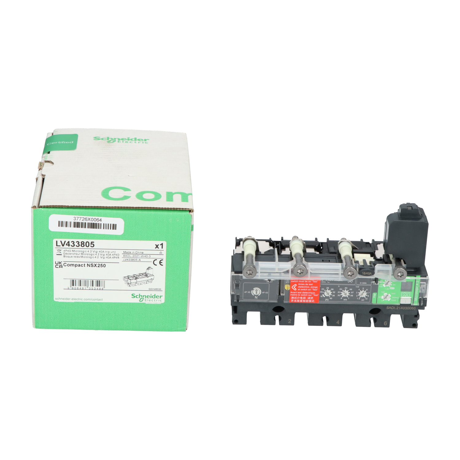 Schneider Electric LV433805 MicroLogic Trip Unit 4.2 40A 4P New NFP