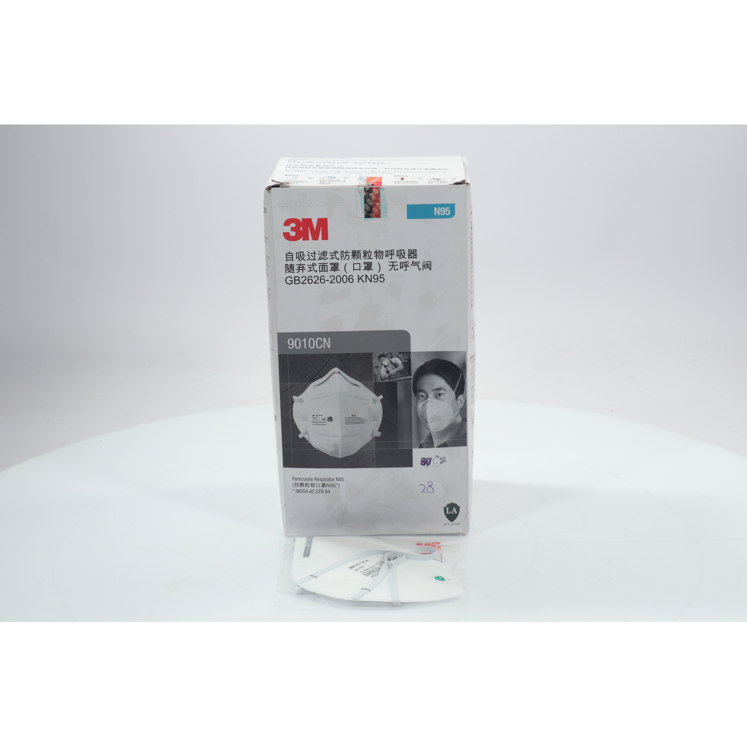 3M 9010C Flat Fold Face Mask New NFP (28pcs)