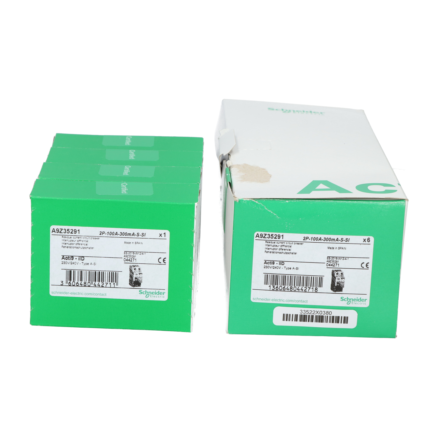 Schneider Electric A9Z35291 Acti9 iLD 2P 100A A-SI-type RCCB New NFP (4pcs)