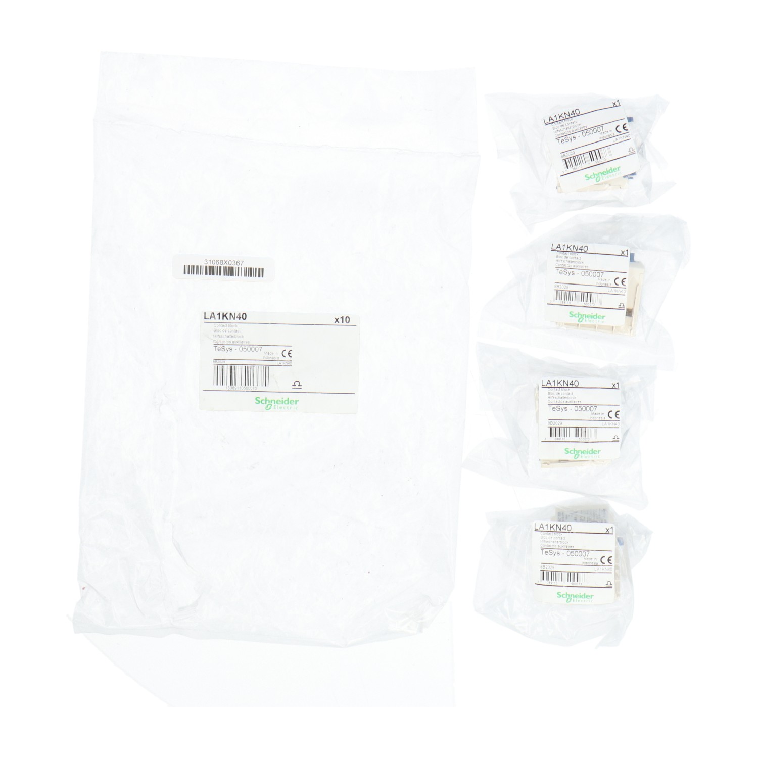 Schneider Electric LA1KN40 Auxiliary Contact Block New NFP (4pcs)