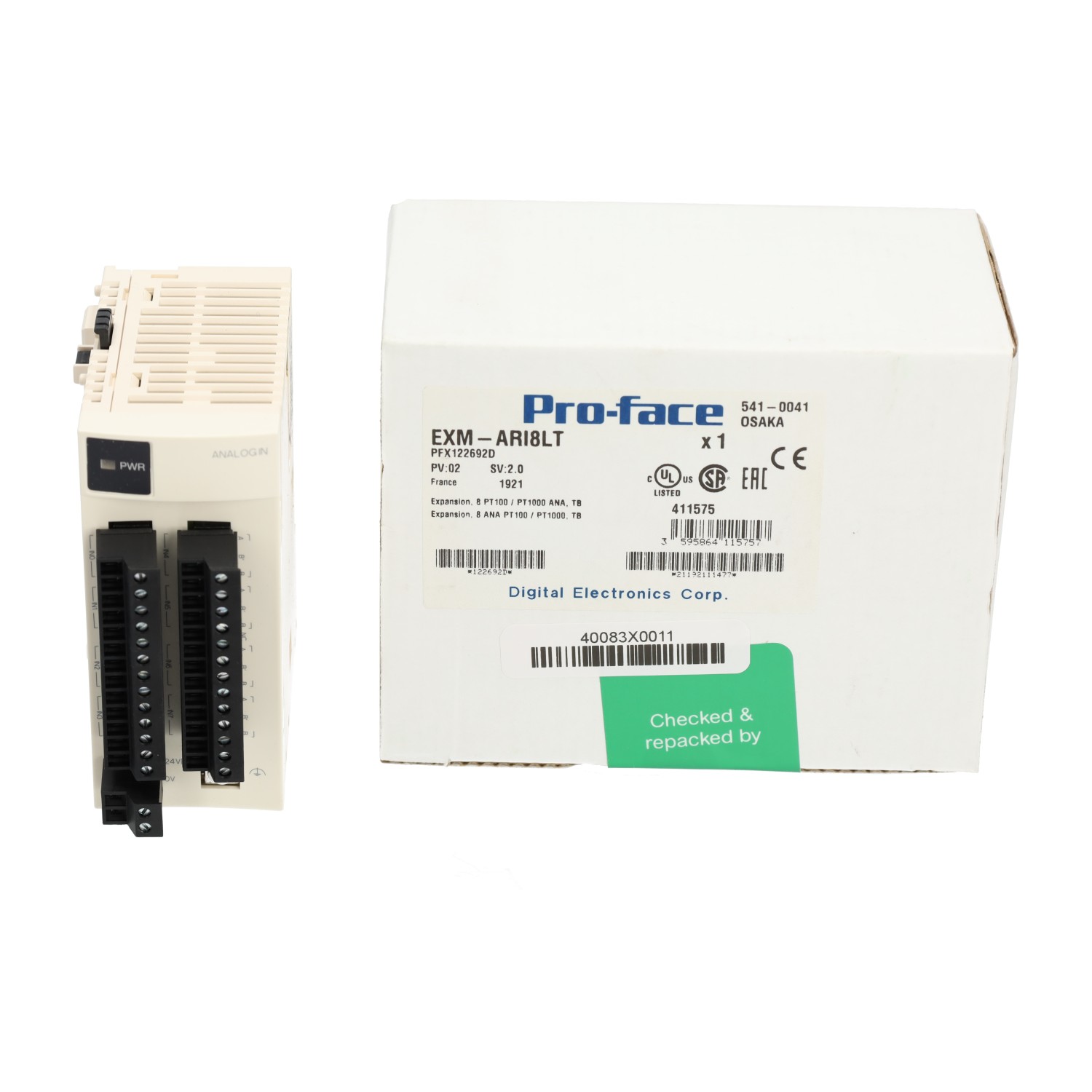 Pro-Face EXM-ARI8LT Expansion, 8 Analog Input PT100 / PT1000, TB New NFP