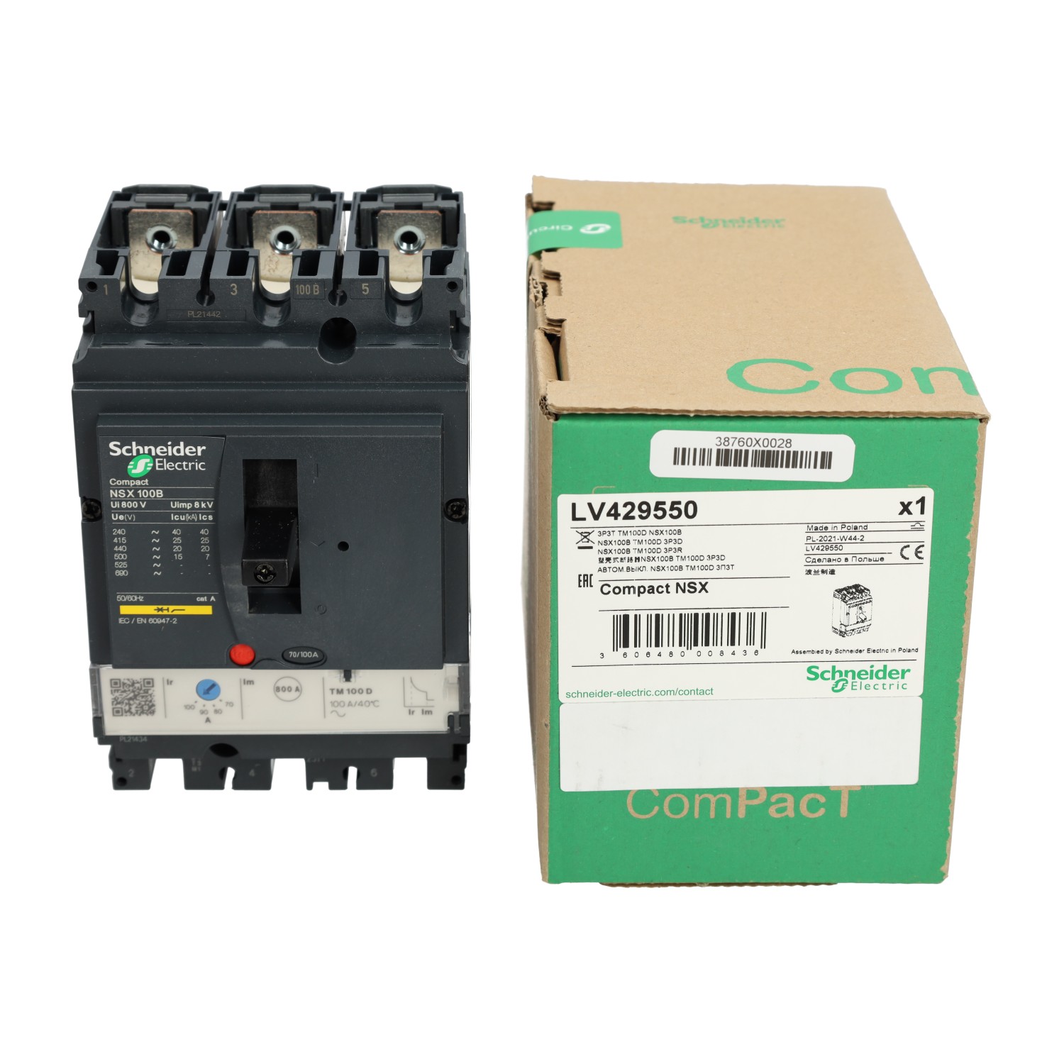 Schneider Electric LV429550 ComPact Industrial Circuit Breaker New NFP