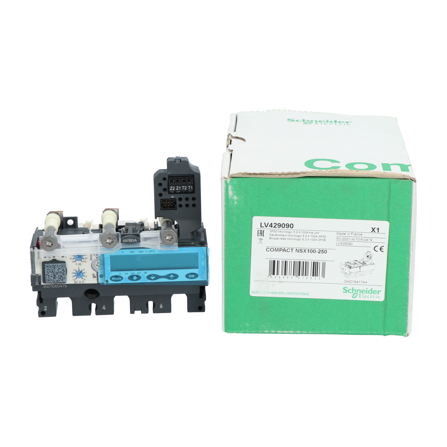 Schneider Electric LV429090 ComPact NSX MicroLogic 5.2 A Trip Unit New NFP