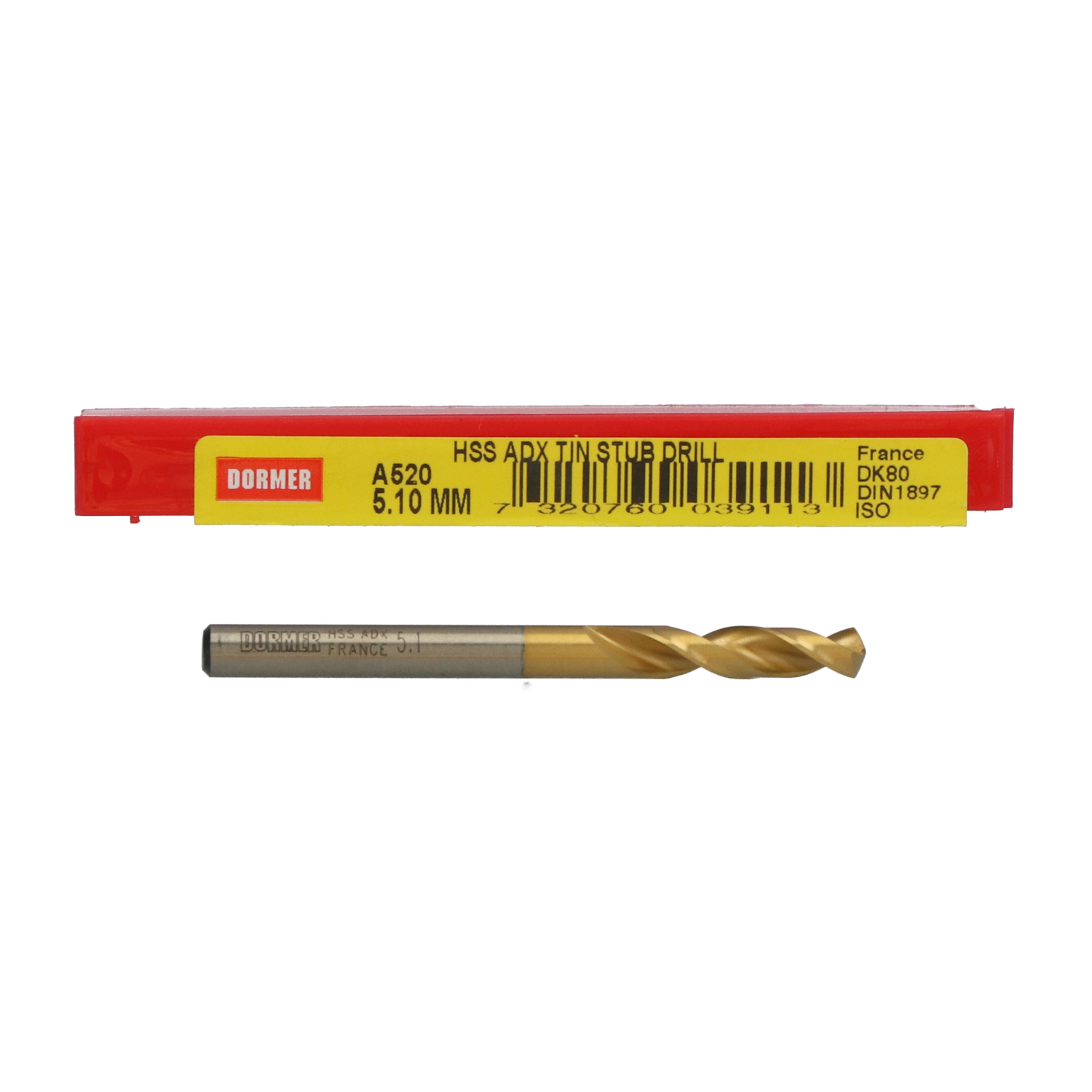 Dormer A5205.10 ADX Stub Drill 5.10 mm New NFP