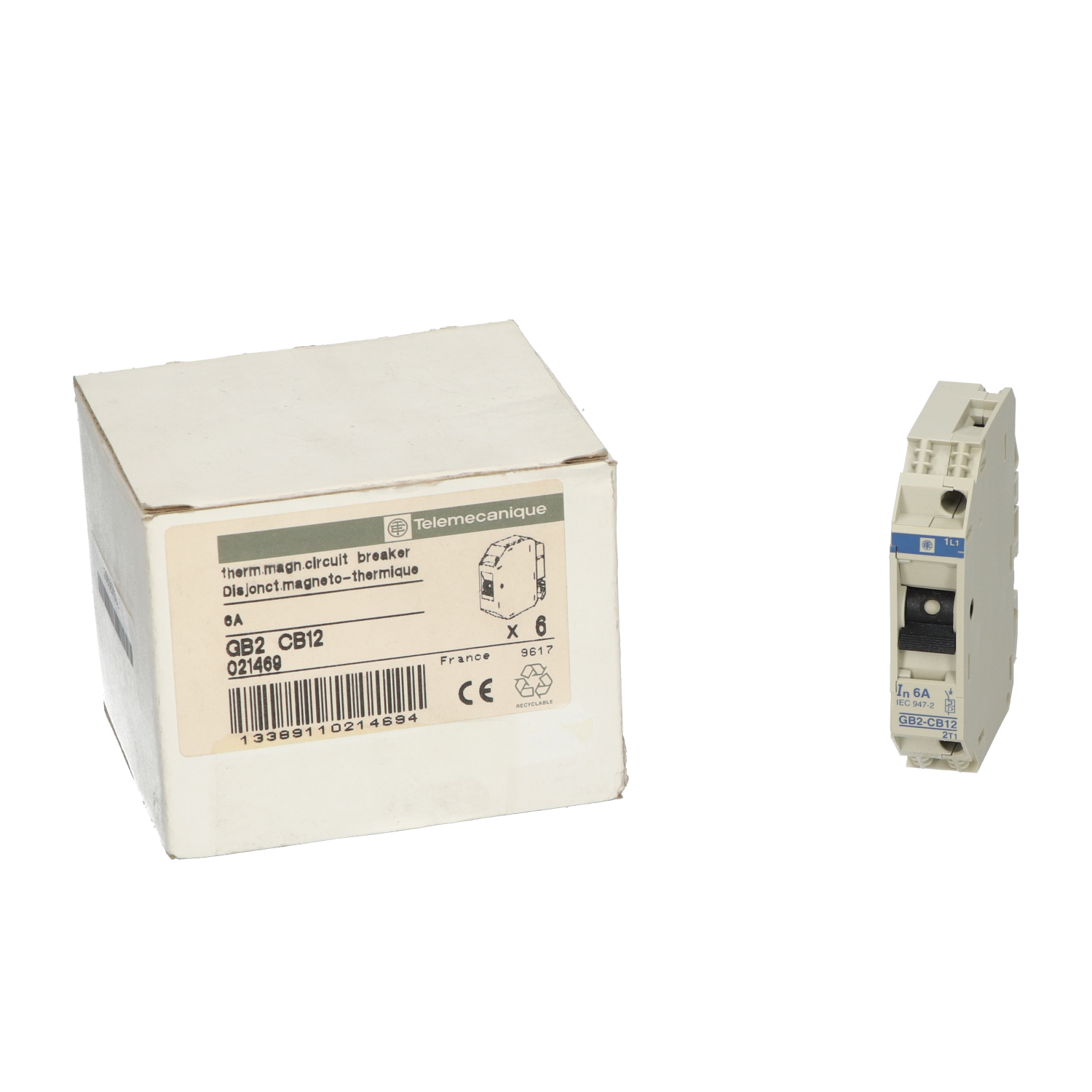 Telemecanique GB2CB12 Thermal magnetic circuit breaker New NFP (6pieces)