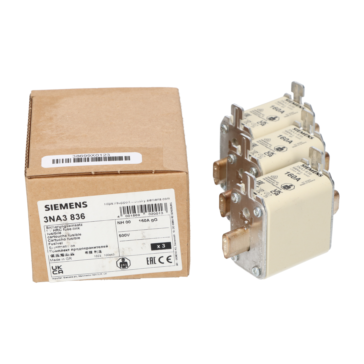 Siemens 3NA3836 New NFP (3pcs)