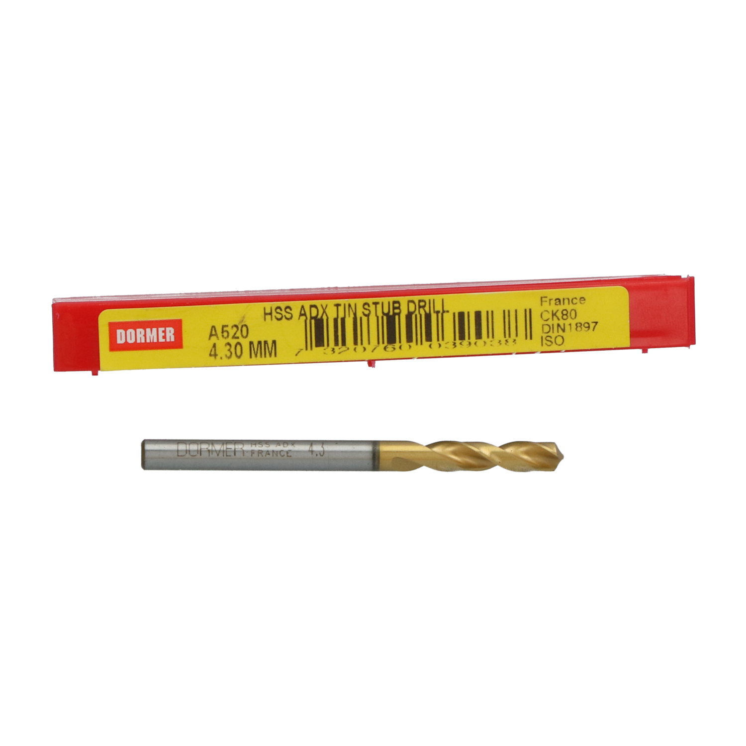 Dormer A5204.30 ADX Stub Drill 4.30 mm New NFP
