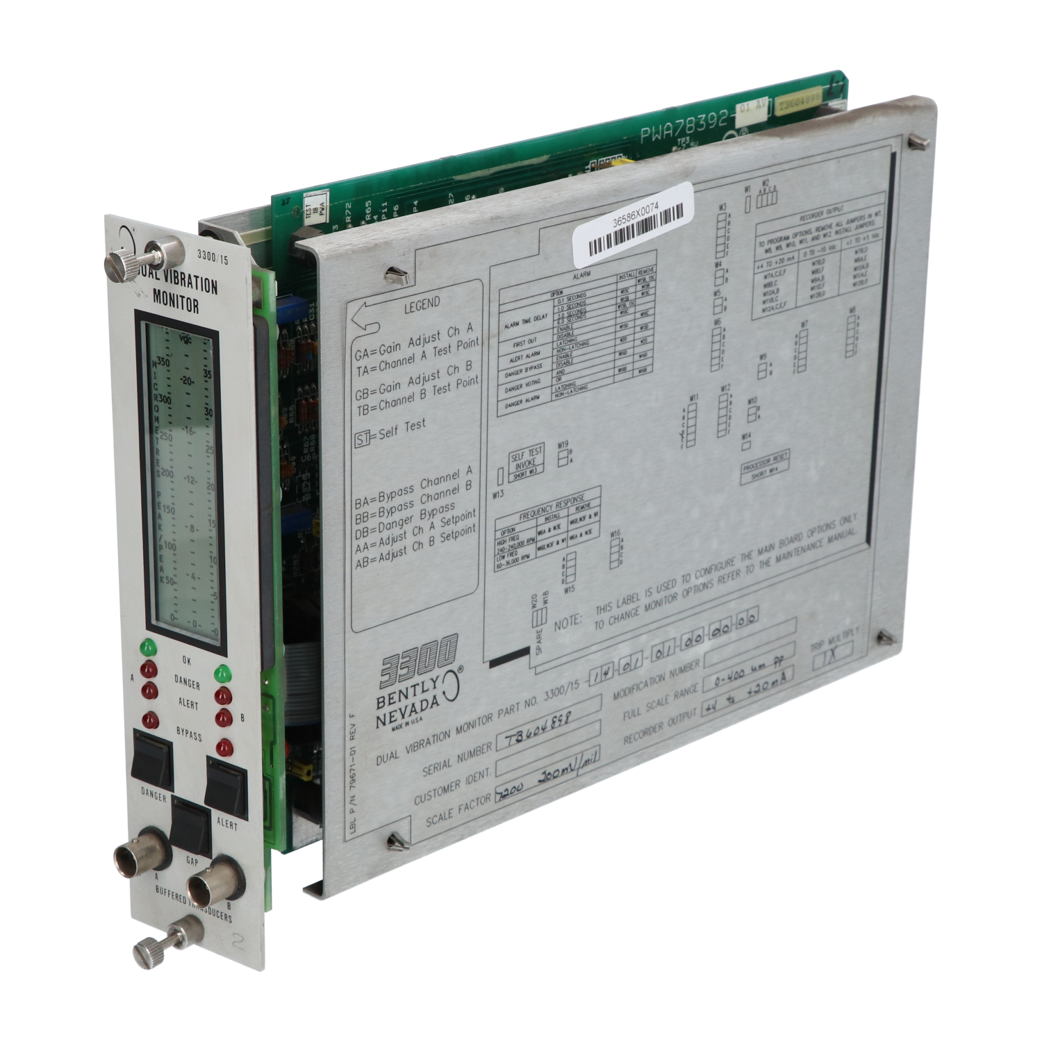 Bently Nevada 3300/15 Dual Vibration Monitor Used UMP