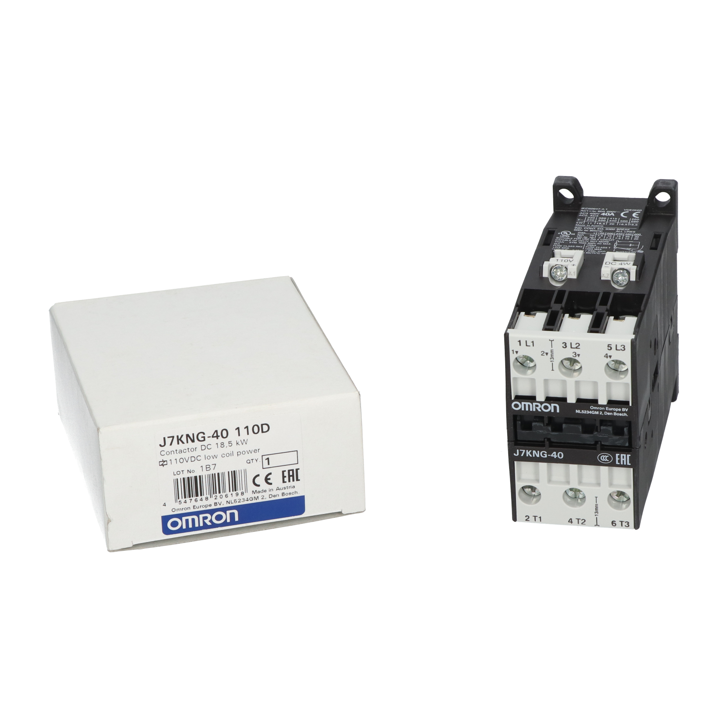 Omron J7KNG-40-110D Contactor 3-Pole 18.5 Kw New NFP