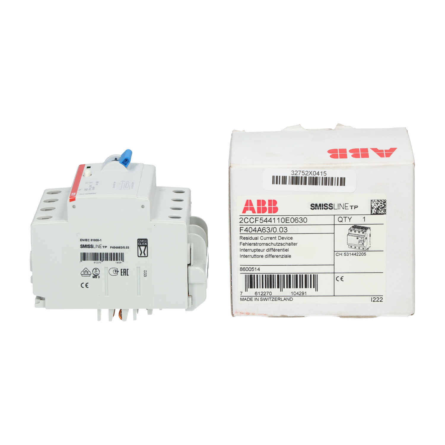 Abb 2CCF544110E0630 Residual Current Circuit Breaker New NFP