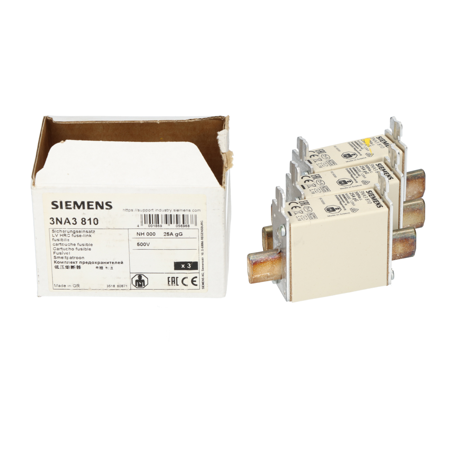 Siemens 3NA3810 New NFP (3pcs)