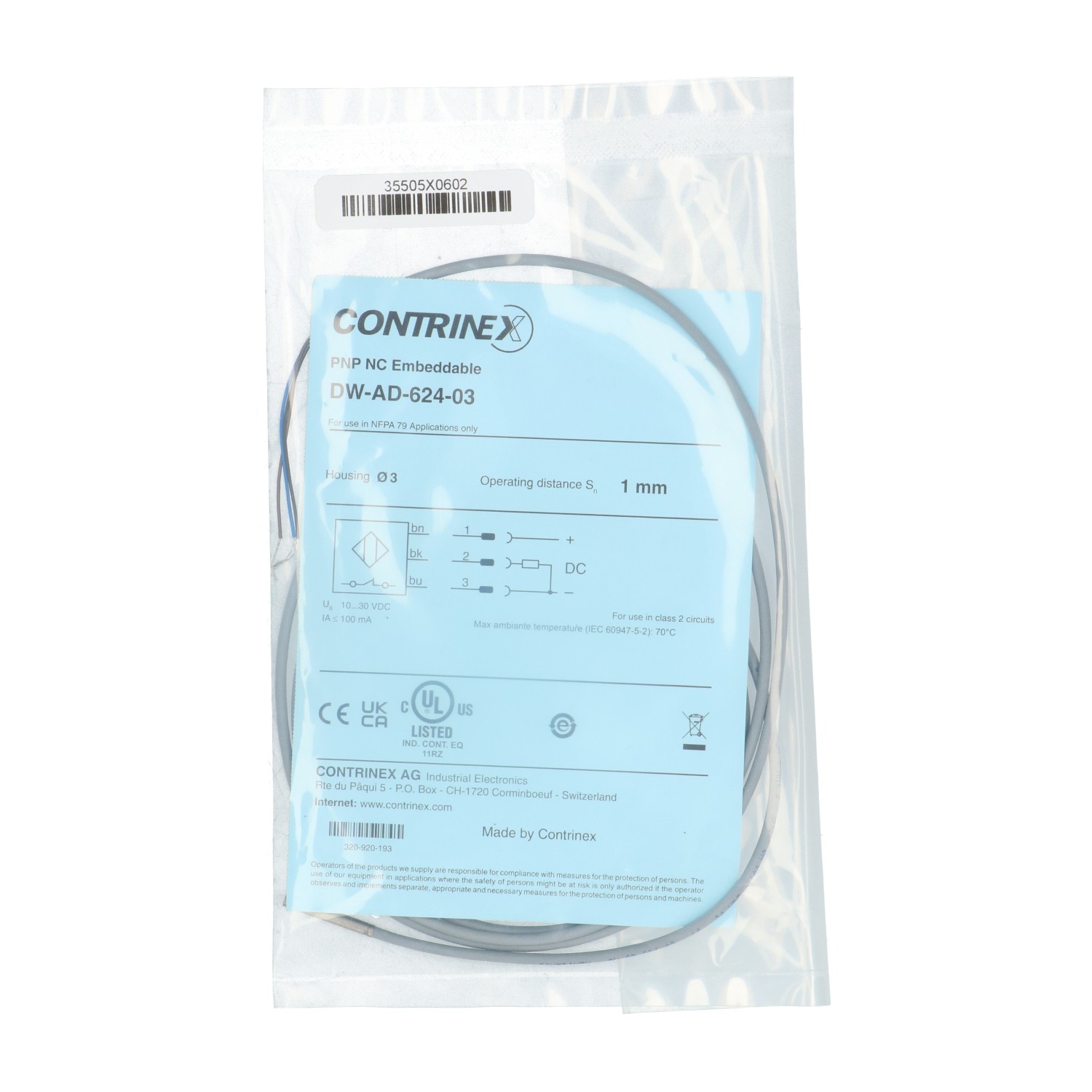 Contrinex DW-AD-624-03 New NFP Sealed