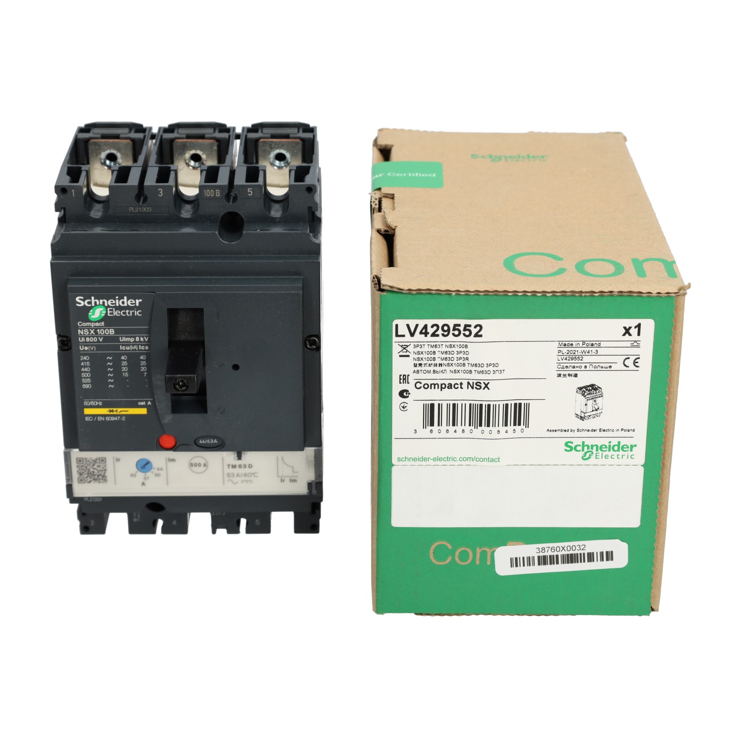 Schneider Electric LV429552 ComPact Industrial Circuit Breaker New NFP