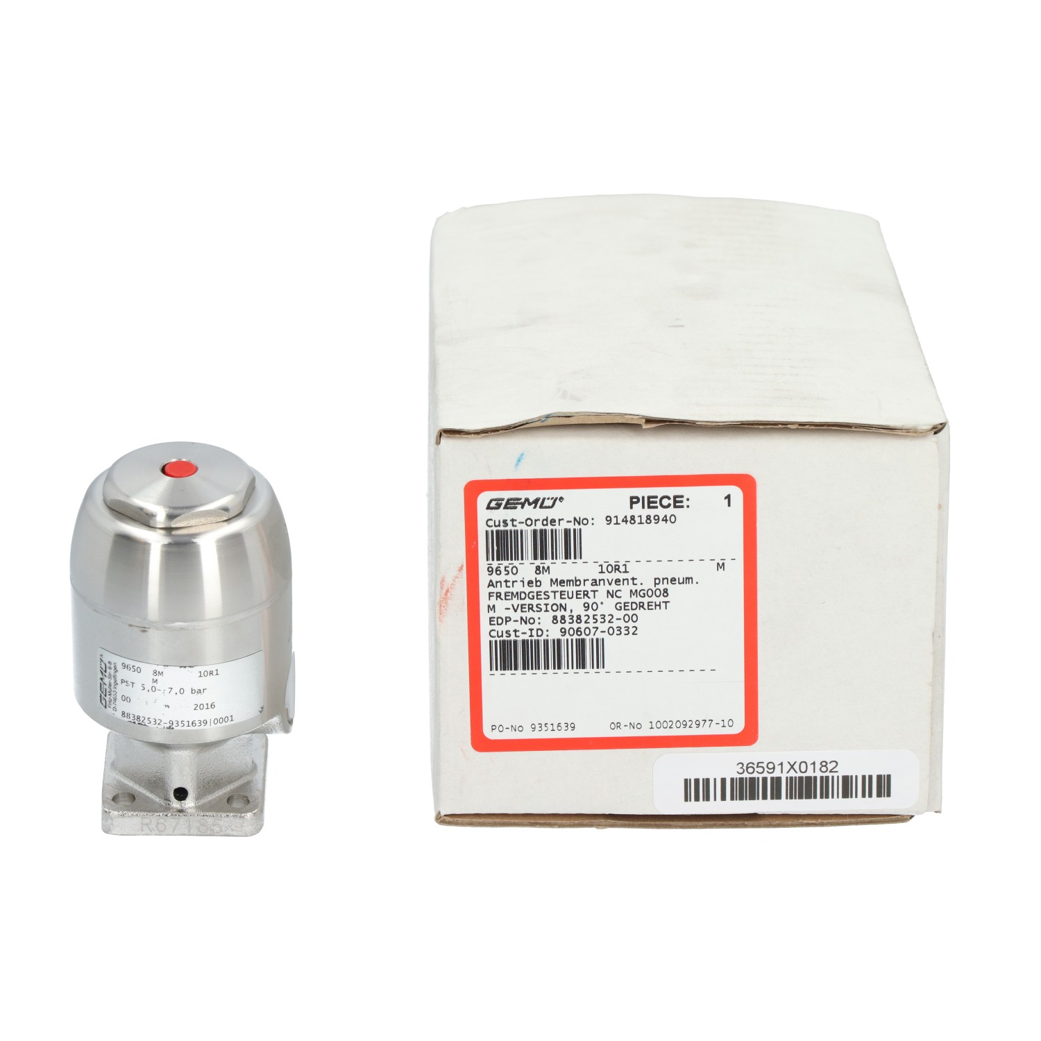 Gemu 9650 Pneumatic Diaphragm Valve Actuator New NFP