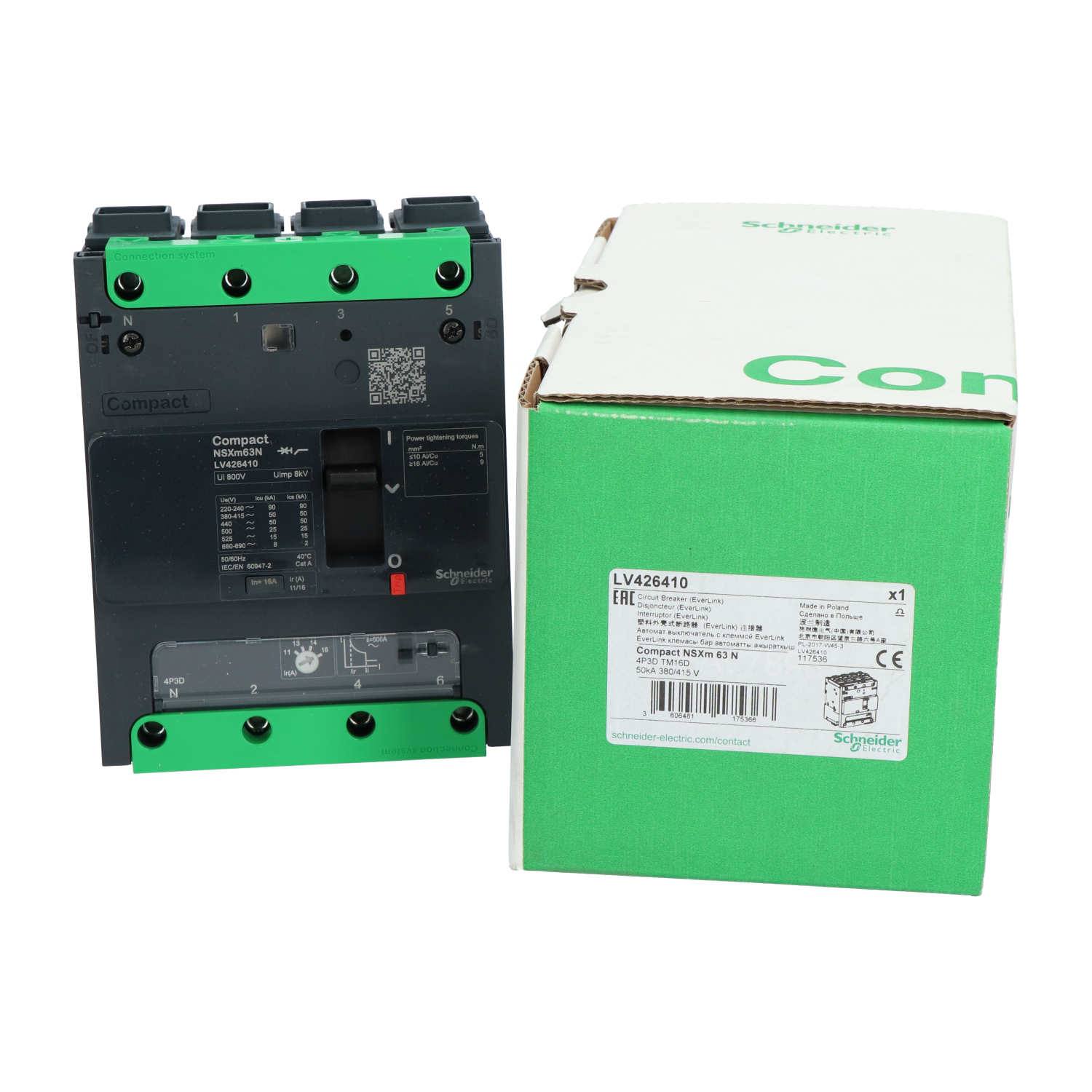 Schneider Electric LV426410 ComPact NSXm 4P Circuit Breaker New NFP