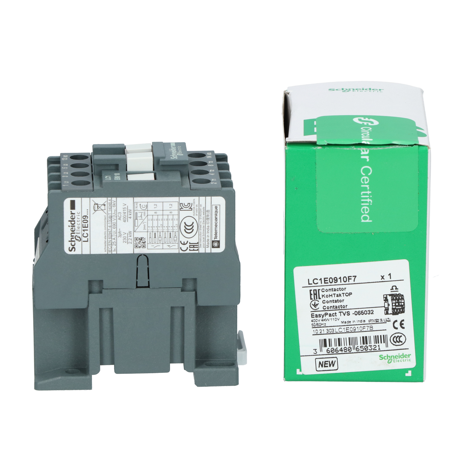 Schneider Electric LC1E0910F7 EasyPact TVS Contactor 3P 3NO New NFP