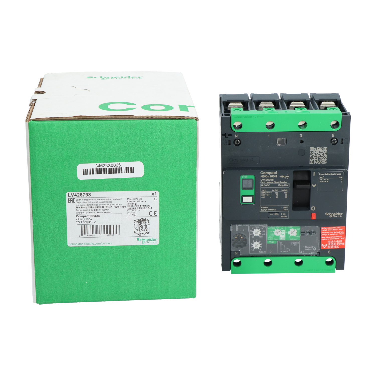 Schneider Electric LV426798 ComPact NSXm 4P Circuit Breaker New NFP