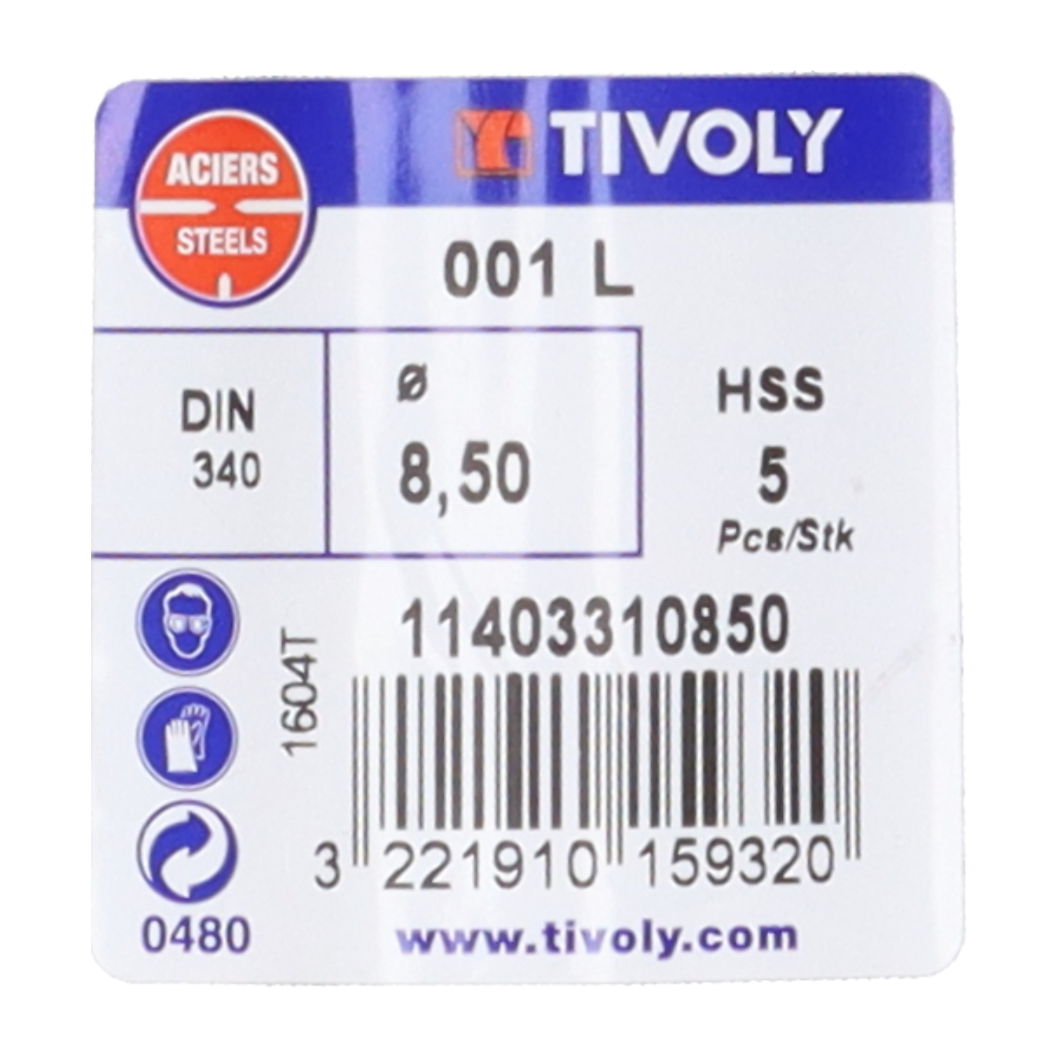 Tivoly 11403310850 Twist Drill 8,5mm New NFP