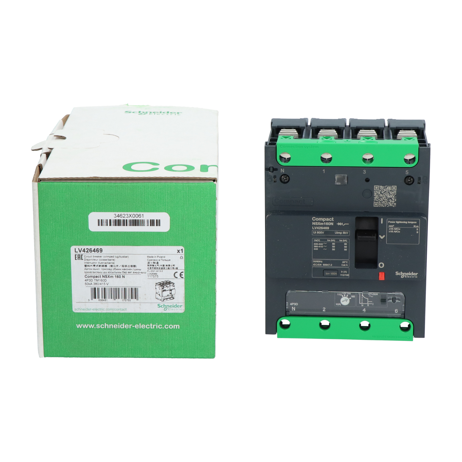 Schneider Electric LV426469 ComPact NSXm 4P Circuit Breaker New NFP