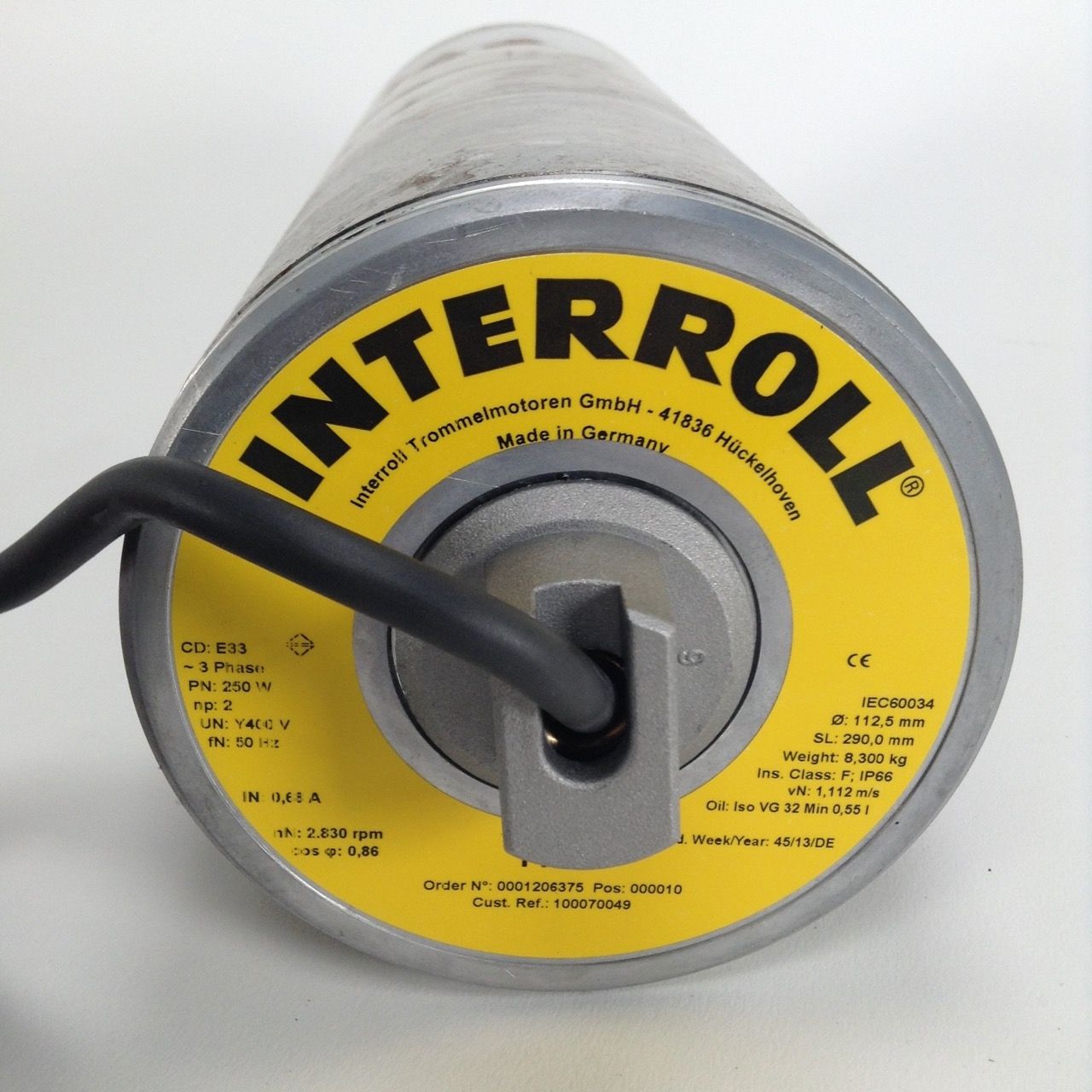 Interroll 113S Drum Motor Trommelmotor 3Ph 400V 250W 50Hz New NMP
