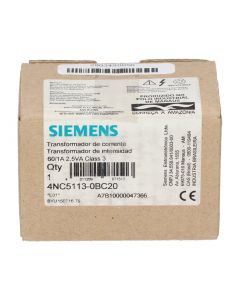 Siemens 4NC5113-0BC20 Current and Intensity Transformer New NFP Sealed