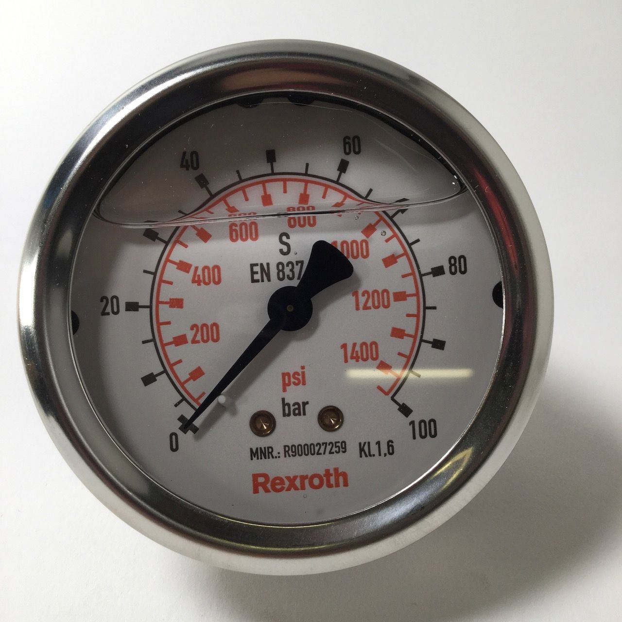Rexroth R900027259 Liquid Filled Pressure Gauge Druckmessgerät New NMP 