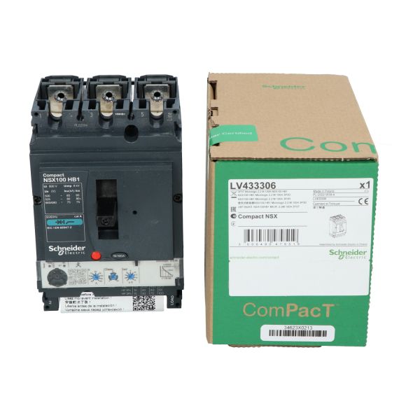 Schneider Electric LV433306 ComPact NSX100HB1 3P Breaker, MicroLogic 2.2 New NFP