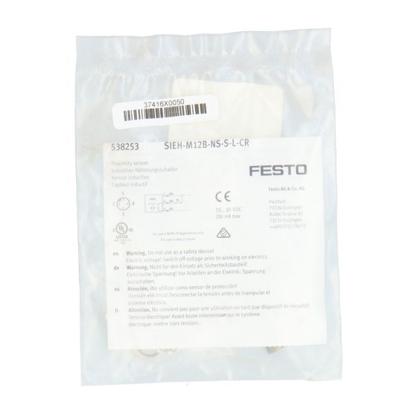 Festo SIEH-M12B-NS-S-L-CR Proximity Sensor New NFP Sealed
