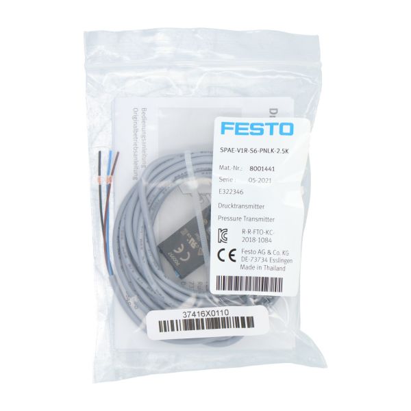 Festo SPAE-V1R-S6-PNLK-2.5K Pressure Sensor New NFP