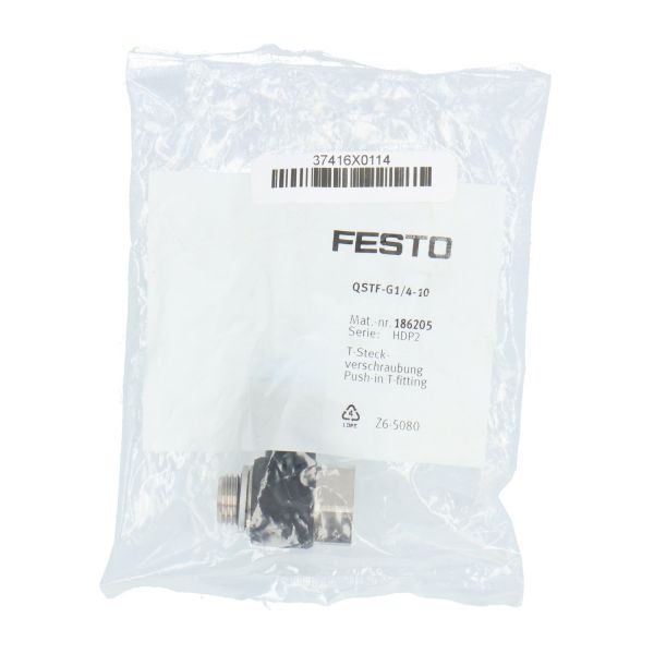 Festo QSTF-G1/4-10 Push-In T-Fitting New NFP Sealed