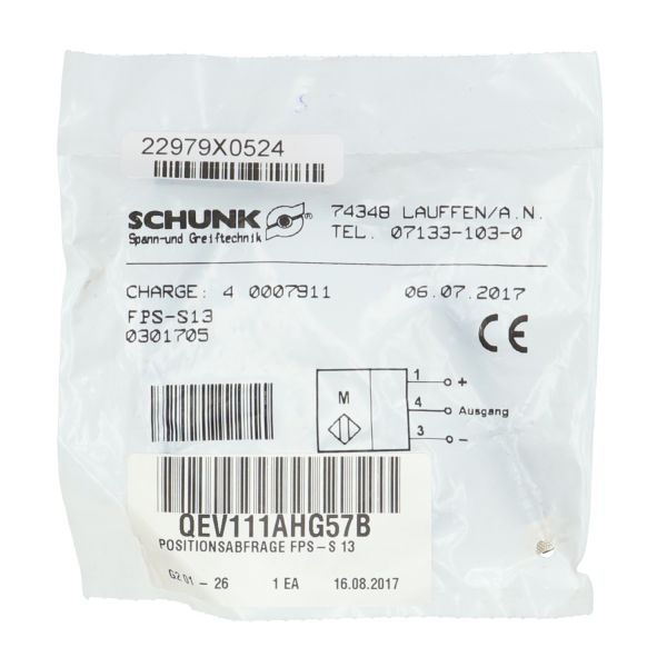 Schunk 0301705 Flexible position sensor New NFP Sealed
