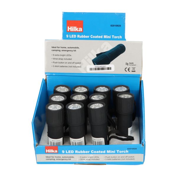 Hilka 82010920 LED Rubber Coated Mini Torch New NFP (11pcs)