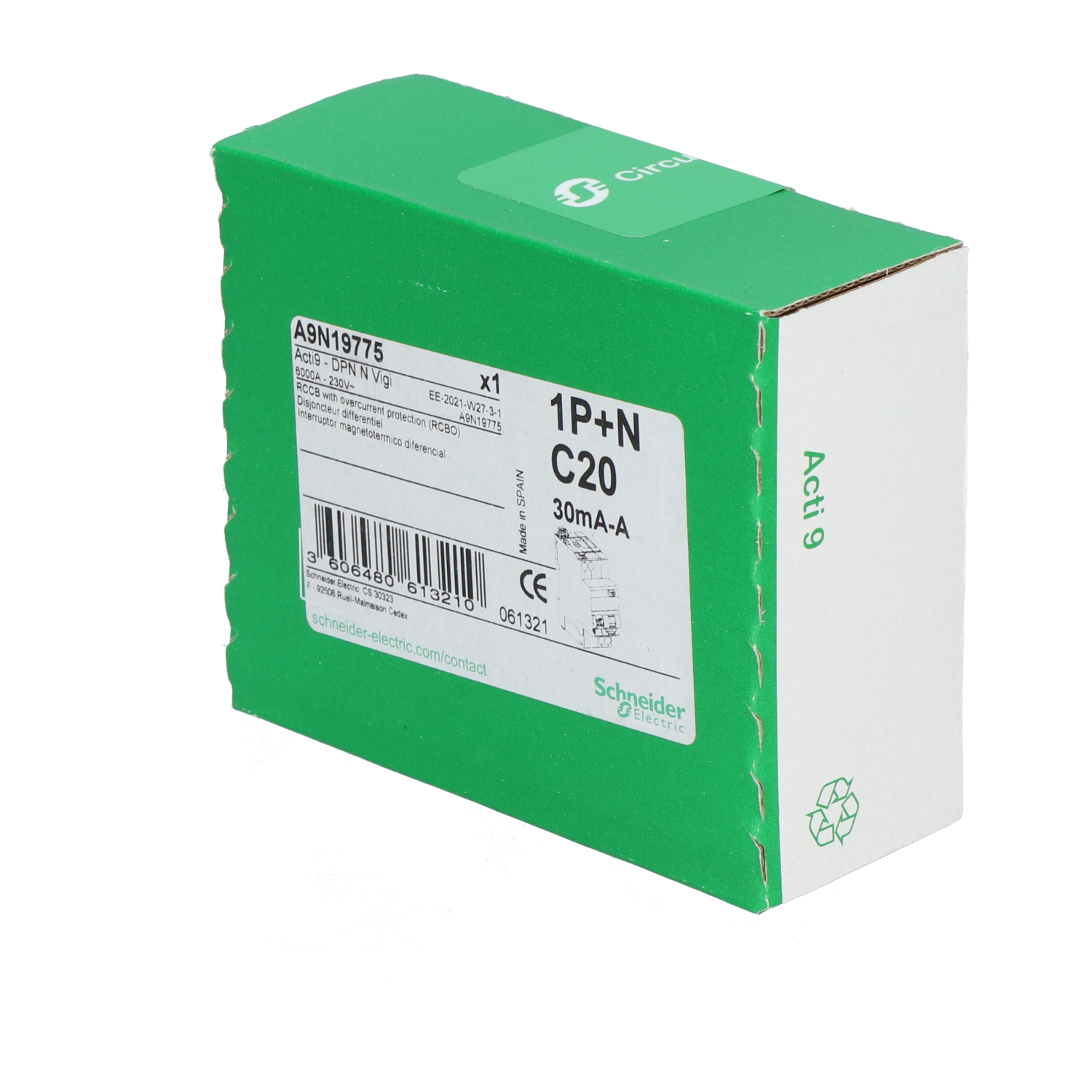 Schneider Electric A9N19775 Residual Current Circuit breaker ACTI9 NEW NFP Sealed