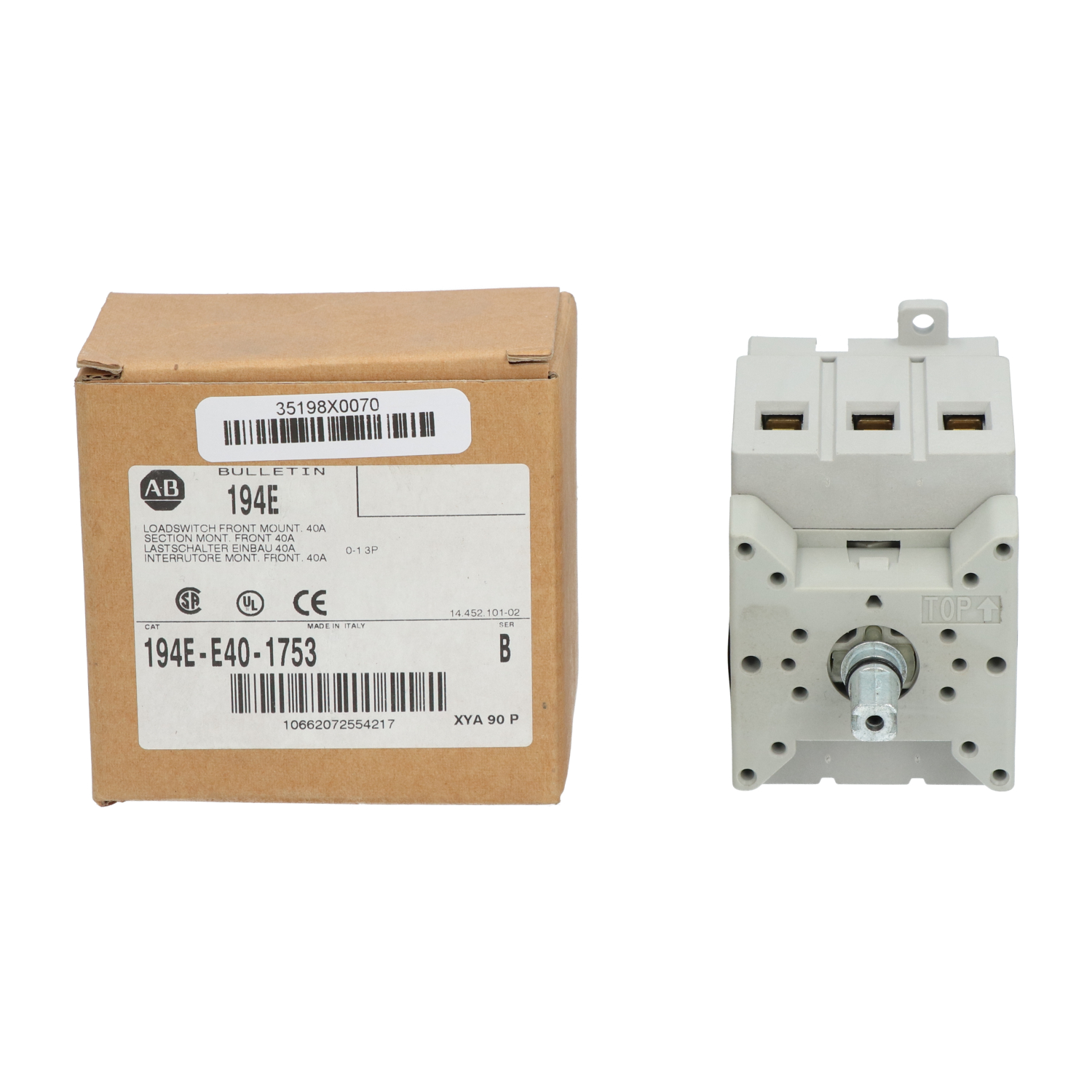 Allen-Bradley 194E-E40-1753-B Loadswitch Front Mounting New NFP