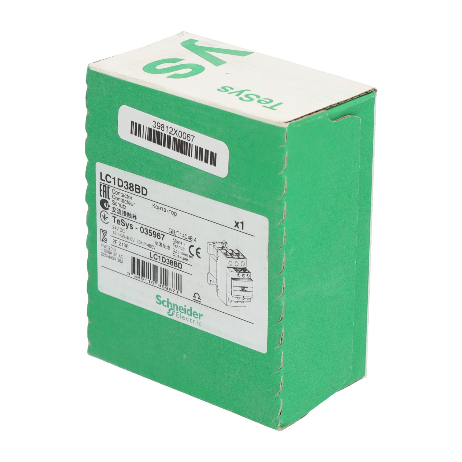 Schneider Electric LC1D38BD New NFP Sealed
