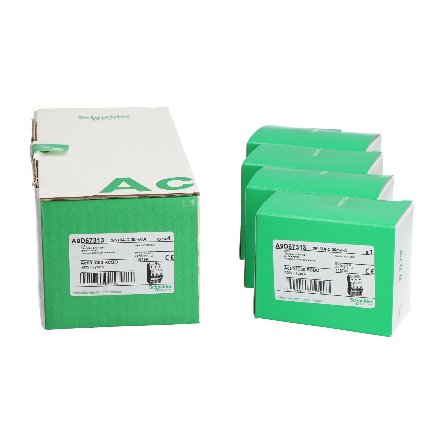 Schneider Electric RN-2017-W43 A9D67313 115799 Circuit Breaker 3P New NFP (4pcs)