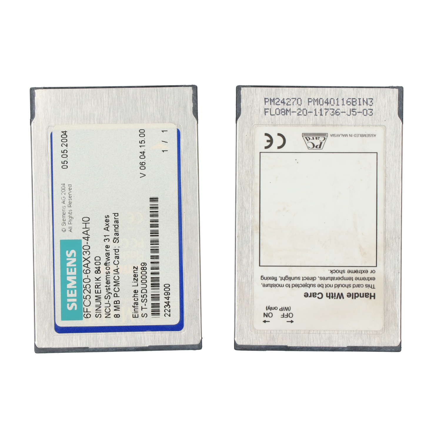 Siemens 6FC5250-6AX30-4AH0 Sinumerik 840D System Software Used UMP