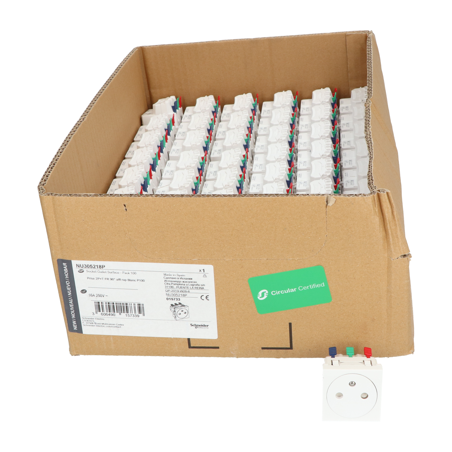 Schneider Electric NU305218P Socket Outlet New NMP (100pcs)