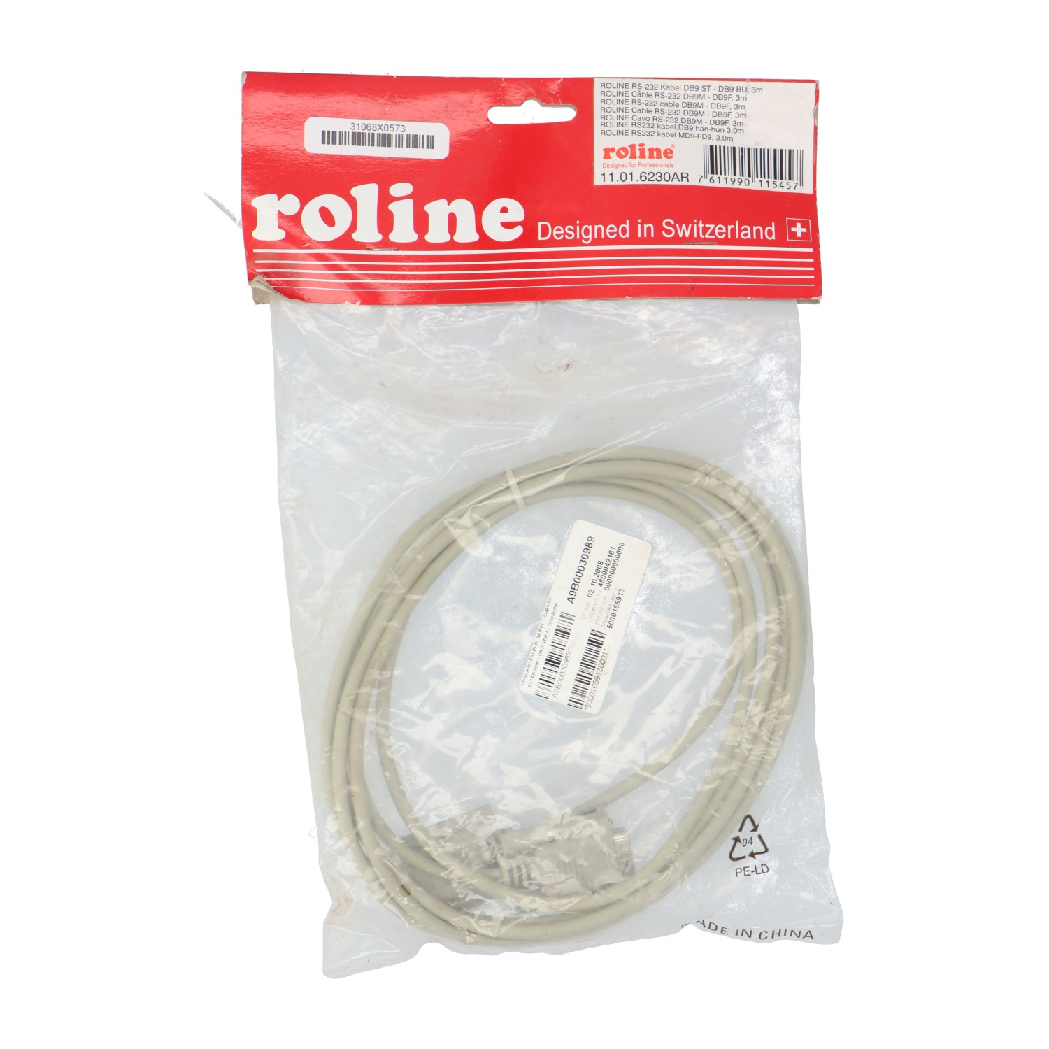 Roline RS-232 Computer Cable New NFP Sealed