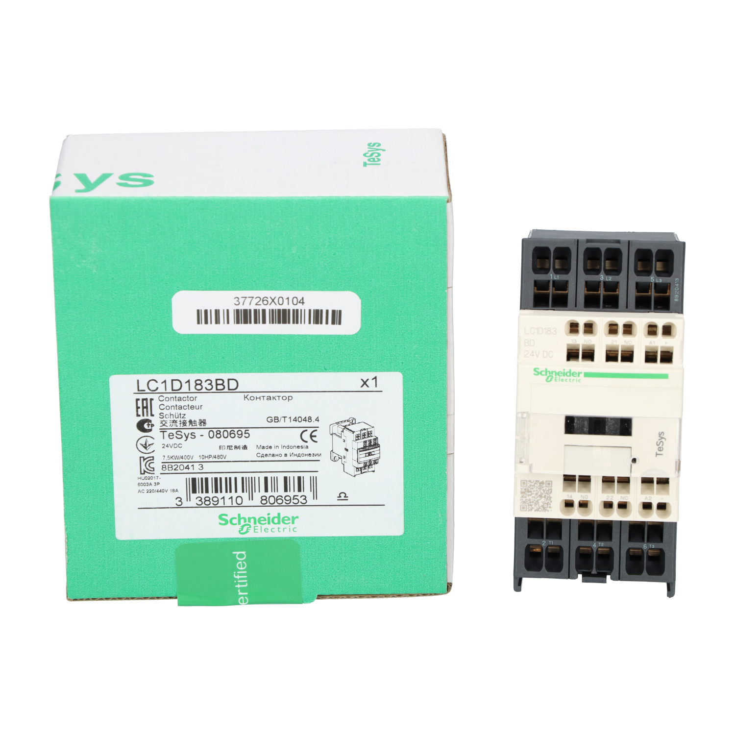 Schneider Electric LC1D183BD TeSys Deca Contactor 3P (3 NO) New NFP
