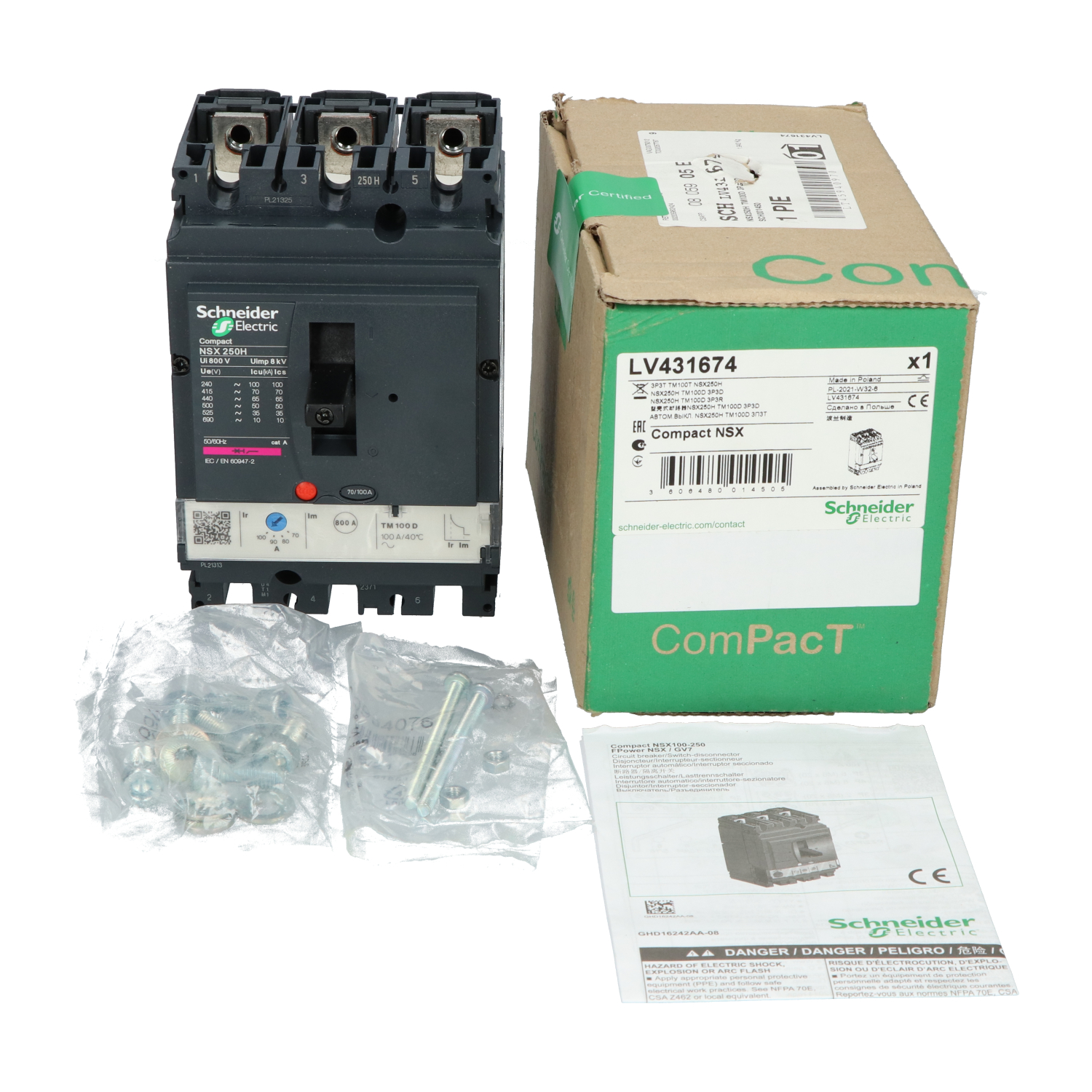 Schneider Electric LV431674 ComPacT Circuit Breaker NSX250H New NFP