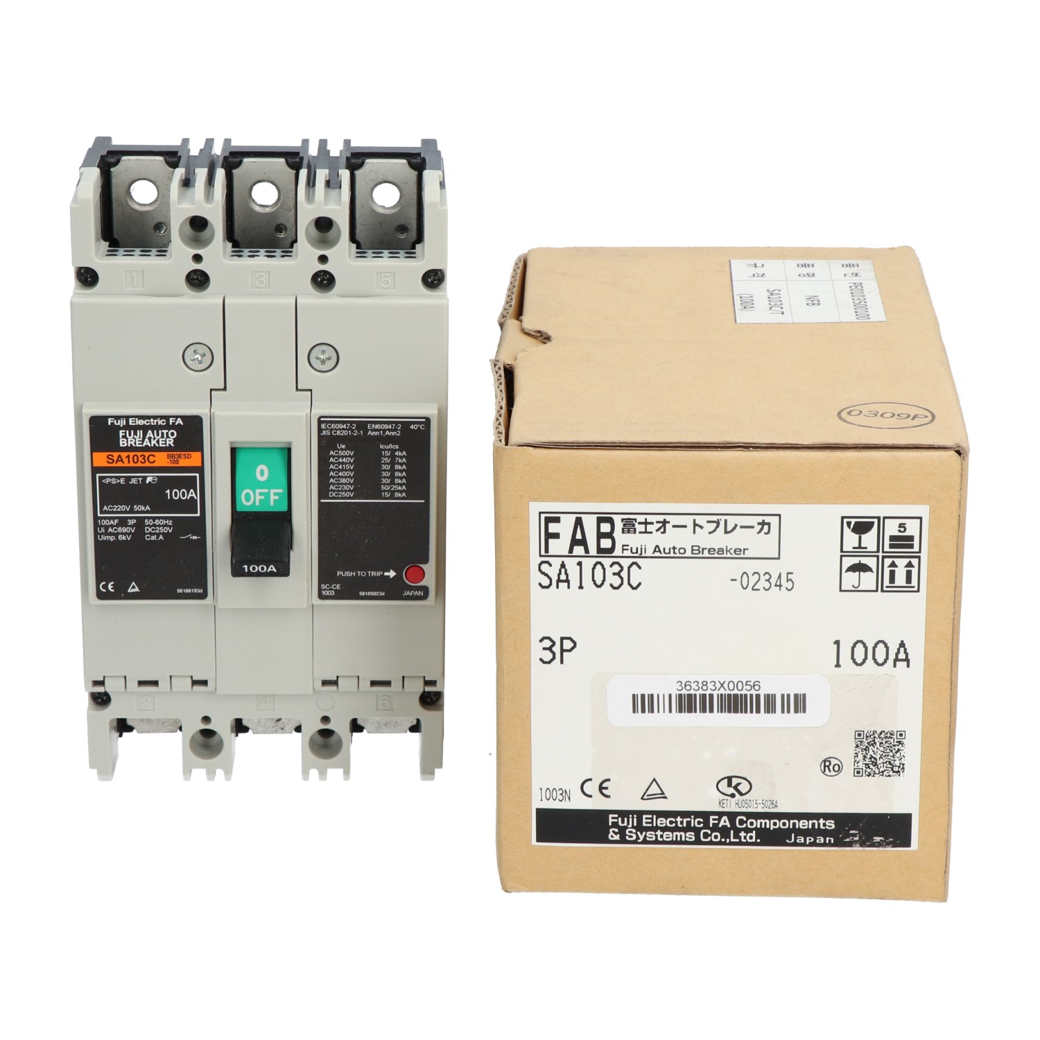 Fuji Electric SA103C Auto Breaker 100A New NFP