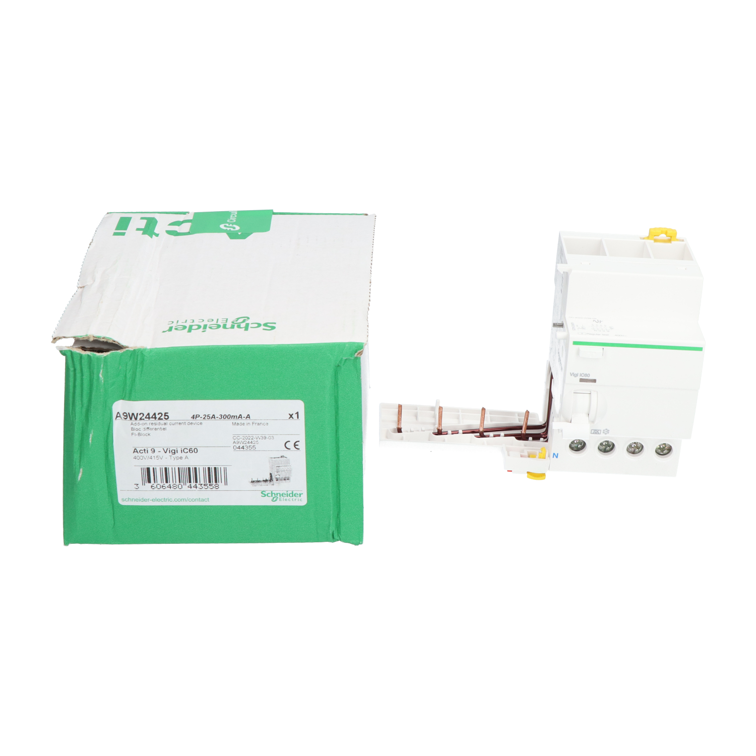 Schneider Electric A9W24425 Acti9 Vigi Earth Leakage Add-on Block 4P New NFP
